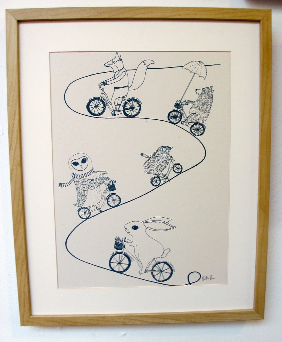 Cycling Adventure A3 Screen print SALE