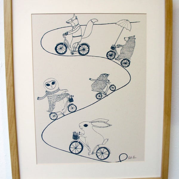 Cycling Adventure A3 Screen print SALE