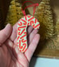 Ceramic candy cane Christmas decoration red - Image 3