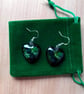 Beautiful handmade resin green heart earrings - Image 1