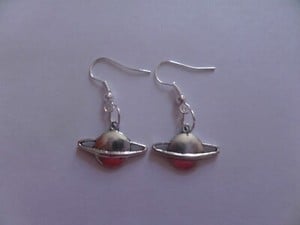 planet charm hook earrings