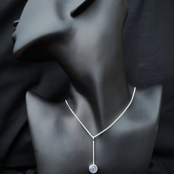 Steling silver pendant with blue chalcedony