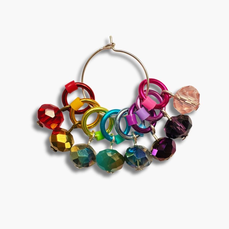 Crystal Glass markers for Knitting - Enchanted Garden