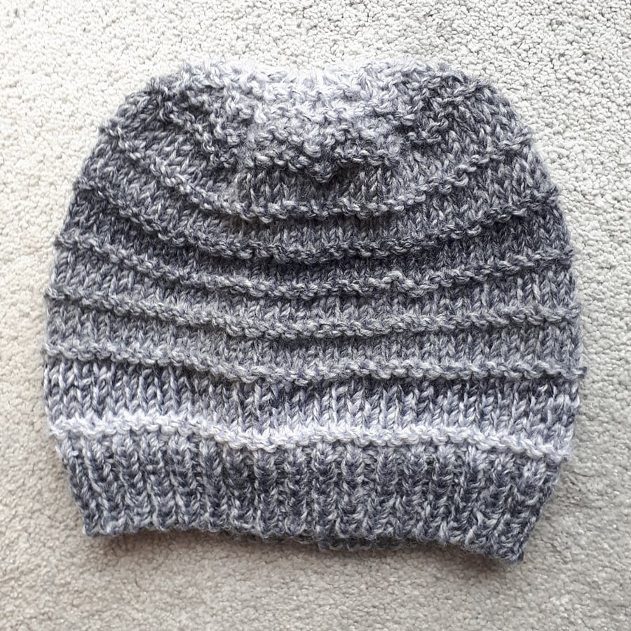 KNITTING PATTERN PDF Charcoal Marble Hat