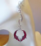 Red and Silver Enamelled Bat & Thorn Earrings with Silver Plated Ear Wires - Image 8
