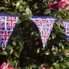 Queens Jubilee Bunting. Union Jack. Fabric. Double sided 2.5 or 3.8 or 5 metres.