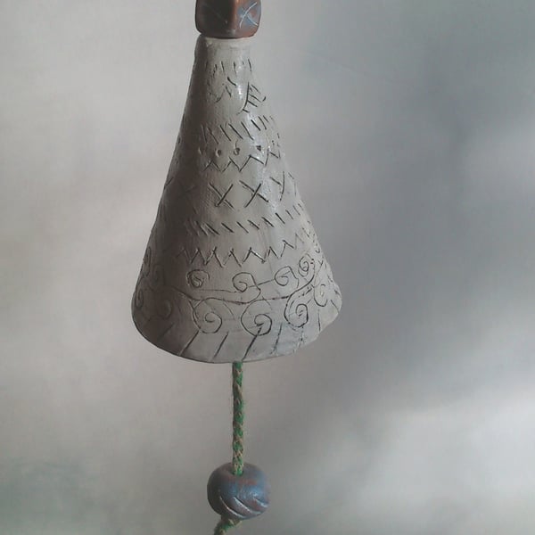 Small White Symbol Ceramic Bell