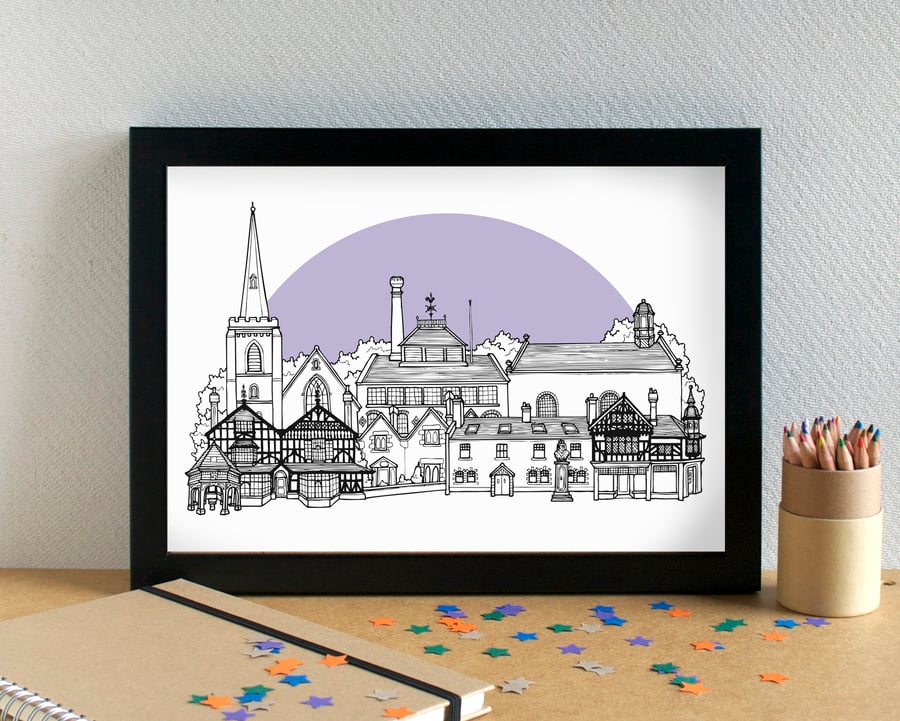 Gateacre Liverpool Skyline Art Print