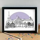 Gateacre Liverpool Skyline Art Print