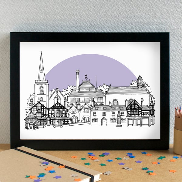 Gateacre Liverpool Skyline Art Print