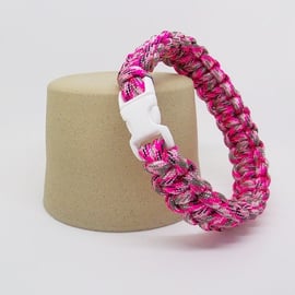 Paracord Bracelet - Pink And Grey.
