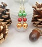 Pearl Earrings - Christmas Bauble Inspired Pearl Earrings - Festive Earrings  - Image 3