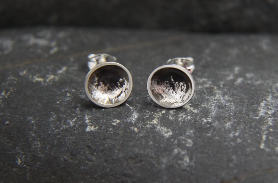 Stormy Sea Oxidised Sterling Silver Earrings 