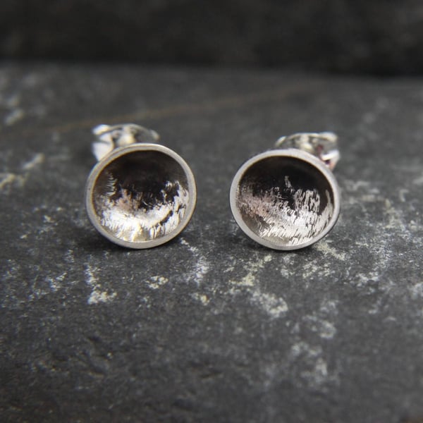 Stormy Sea Oxidised Sterling Silver Earrings 