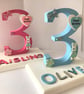 Personalized 3rd Birthday Wooden Number Plaque: Rabbit Decor