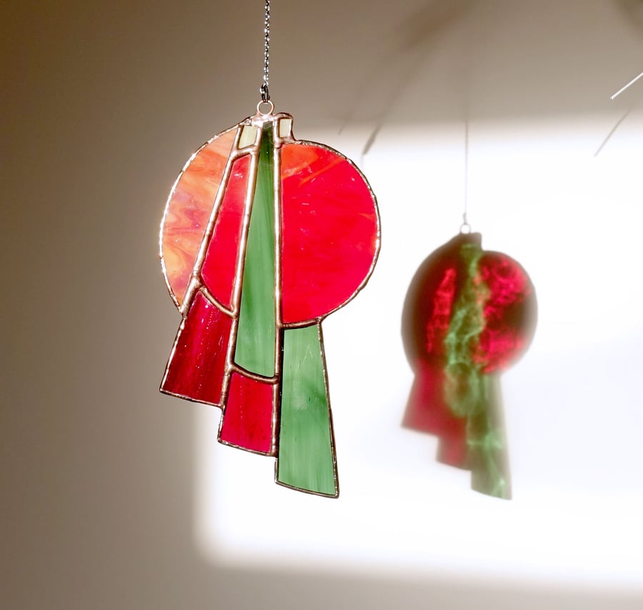 Stained Glass Art Deco Suncatcher Wall Window Hanging Ornament
