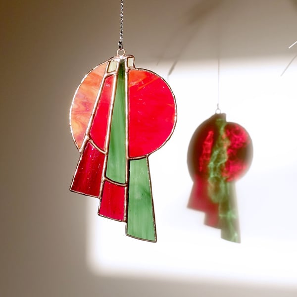 Stained Glass Art Deco Suncatcher Wall Window Hanging Ornament