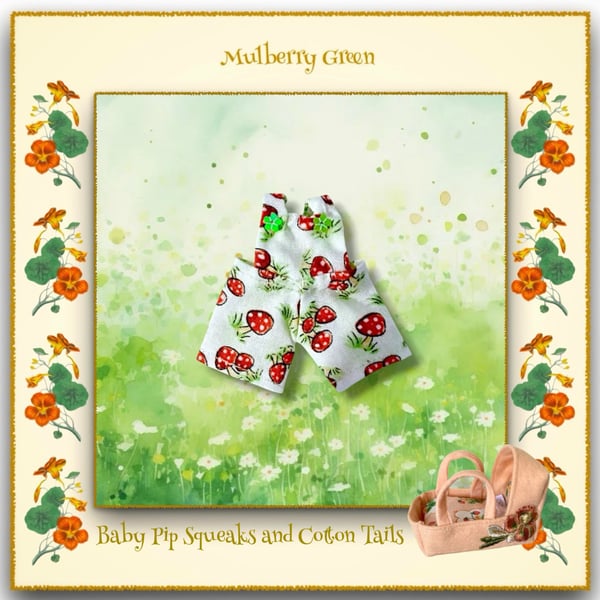 Tiny Toadstool Dungarees for the Baby Pip Squeaks and Cotton Tails
