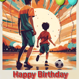 Happy Birthday Dad Football Card A5