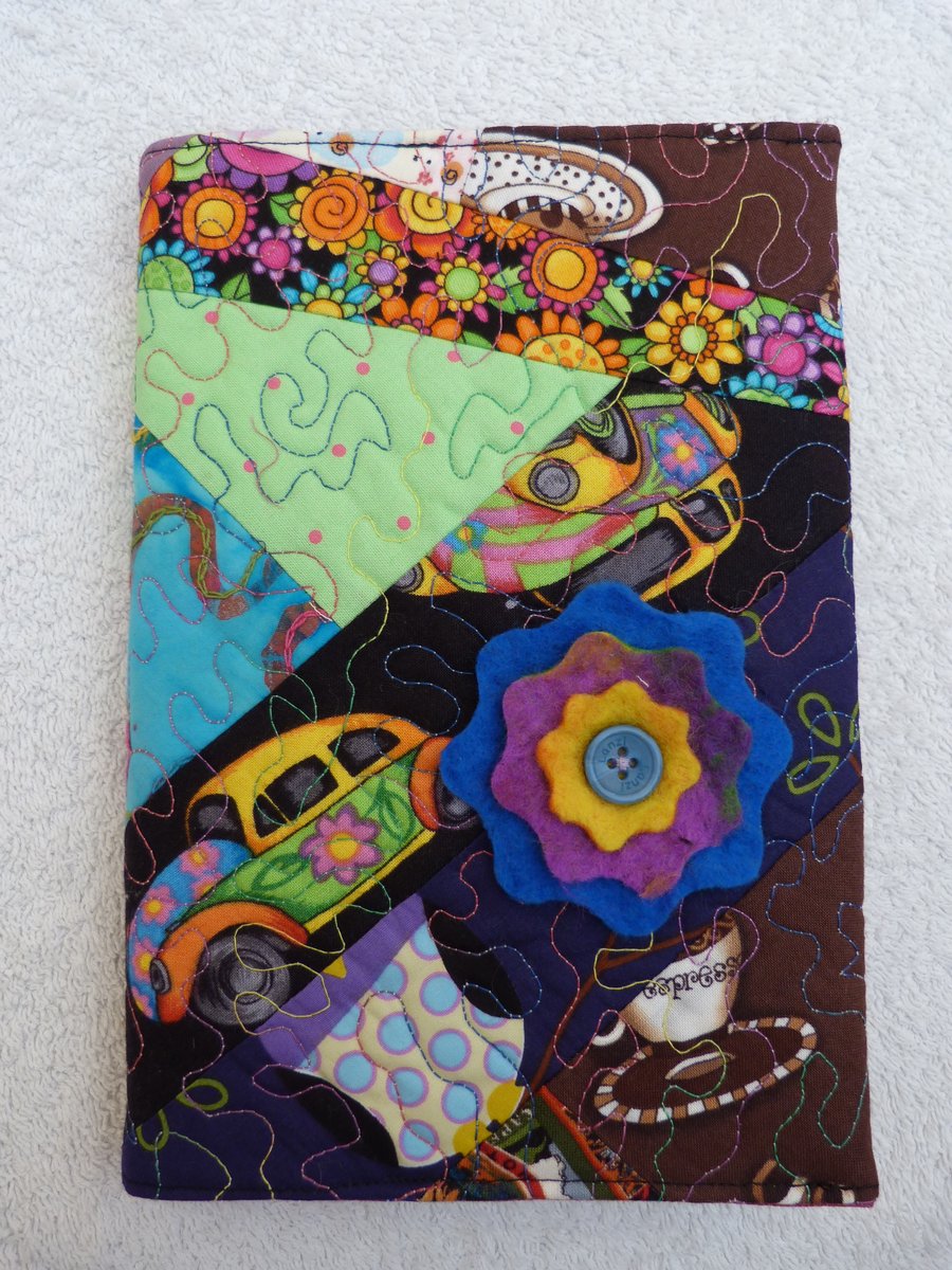  Quilted Crazy  Patchwork A5 Notebook with Lined Notepad.