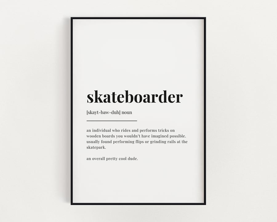 Skateboarder Definition Print
