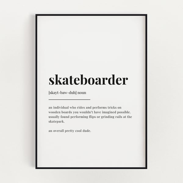 Skateboarder Definition Print