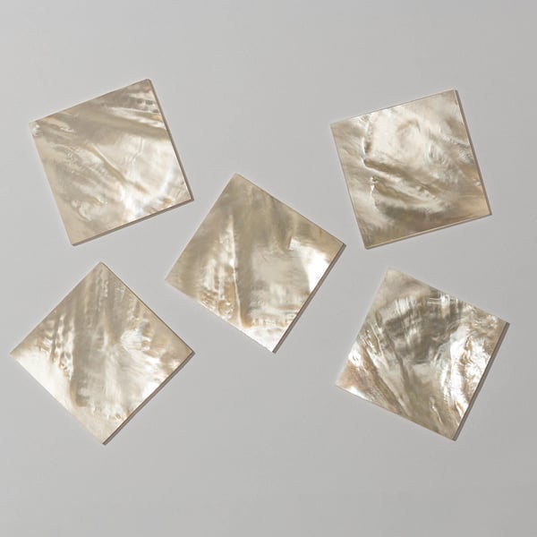 HMJ 310  -  White Mother of Pearl Squares 50x50x1.5mm - PACK OF 1 PIECE