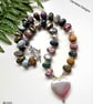 Designer Chunky Fancy Jasper & Peridot Necklace  - Image 7