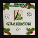 Handmade, Grandson christmas card 