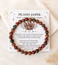 PICASSO JASPER Bracelet & Crystal Meaning Card - Handmade Stretch Jewellery