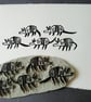 Five Three-banded Armadillos - lino cut print - SUPER SECONDS - Image 2