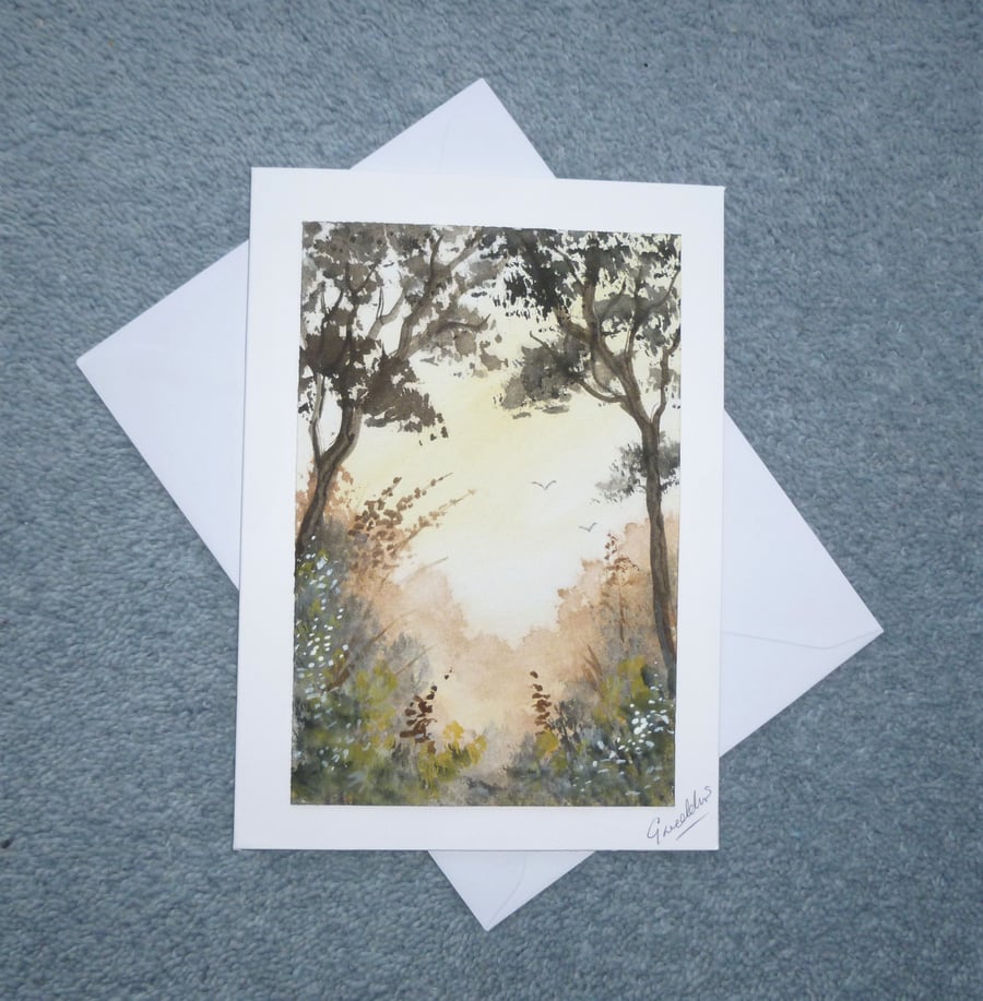 hand painted landscape all occasion card ( ref F 347