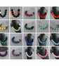 Chunky Burgundy Felt Beaded Necklace - Maroon Statement Colour Block Jewellery  - Image 4