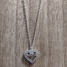 Silver Plated Cubic Zirconia Mum 18" Necklace Birthday Anniversary Mothers Day