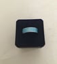 Simple Silver and Aqua Band Ring - Image 2