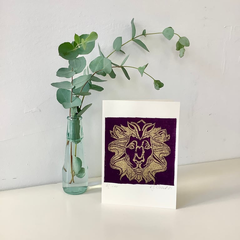 Zodiac Leo greeting card 