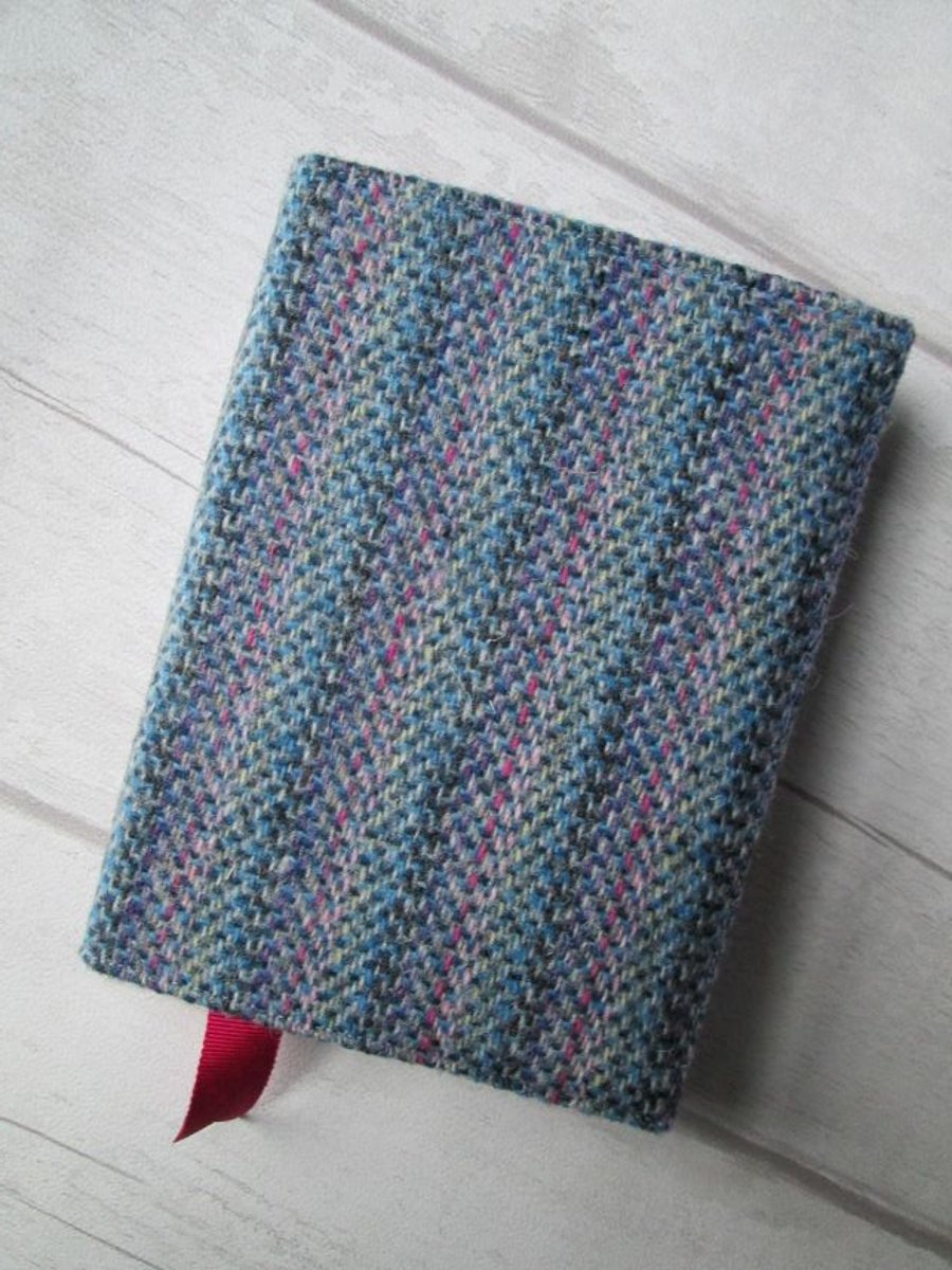 SOLD - A6 'Harris Tweed' Reusable Notebook, Diary Cover - Pastel Stripe