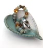Ring, earring dish, pottery, giftware, turquoise, white, home decor - Image 5