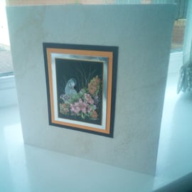 Cute dove decoupage birthday card