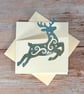 Christmas Cards - Leaping Stag -  single cards or packs of 6 - Image 1