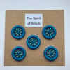 Pack of 5 handmade beaded Dorset buttons