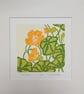 Tropaeolum - Nasturtium  Original Lino print - Limited edition. - Image 5