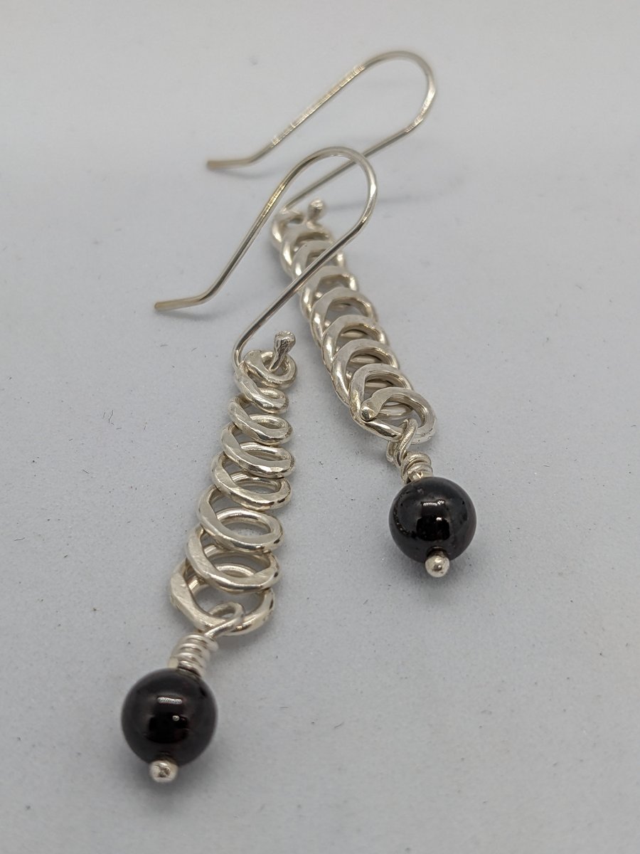 Sterling silver long earrings