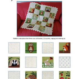 Woodland Baby Blanket PDF Knitting Pattern