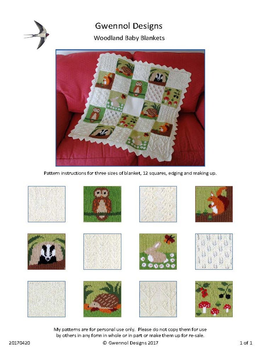 Woodland Baby Blanket PDF Knitting Pattern