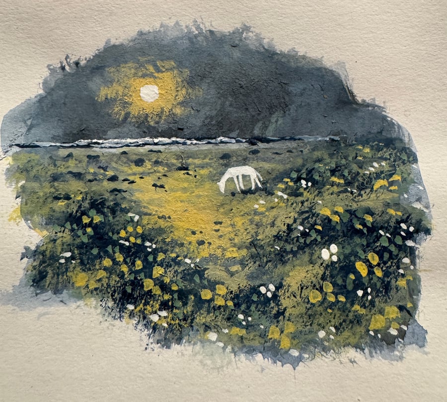 White Horse watercolour painting by Stephen Allen 