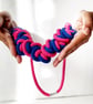 Hot pink cotton rope necklace with heart design, Chunky necklace (Free Shipping) - Image 4