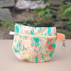 floral zip pouch with swivel clip