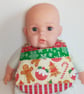 Baby's first Christmas bib, Patchwork, quilted, reversible bib, Xmas bib - Image 2