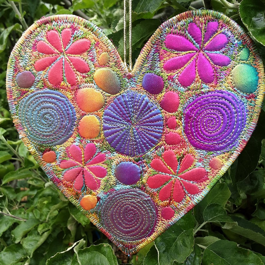 Rainbow Heart Hanging Decoration 